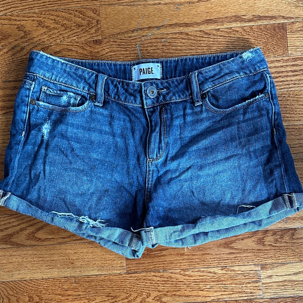 PAIGE Women's Classic Blue Jean Shorts
